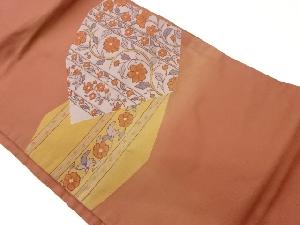 リサイクル　花唐草模様織出し名古屋帯